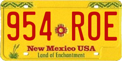 NM license plate 954ROE