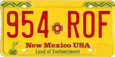 NM license plate 954ROF