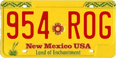 NM license plate 954ROG