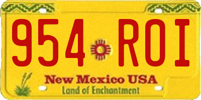 NM license plate 954ROI