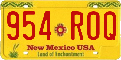 NM license plate 954ROQ