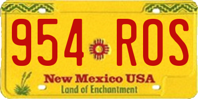 NM license plate 954ROS