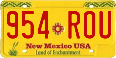 NM license plate 954ROU