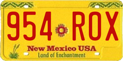 NM license plate 954ROX