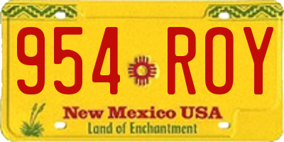 NM license plate 954ROY