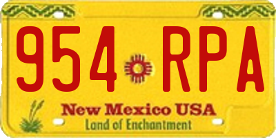 NM license plate 954RPA