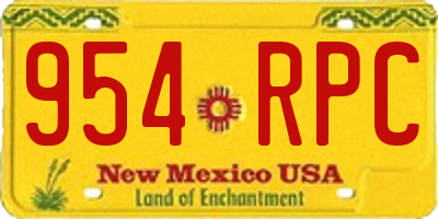 NM license plate 954RPC