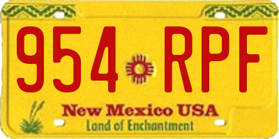 NM license plate 954RPF