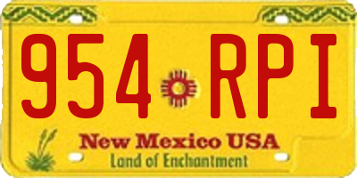 NM license plate 954RPI