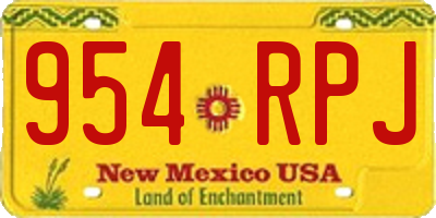 NM license plate 954RPJ