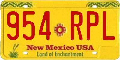NM license plate 954RPL