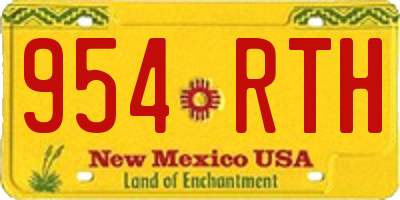 NM license plate 954RTH