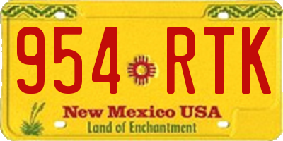 NM license plate 954RTK