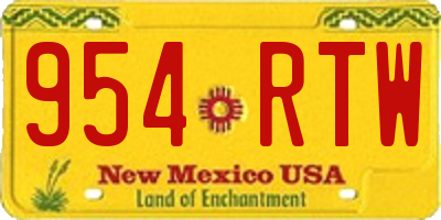 NM license plate 954RTW