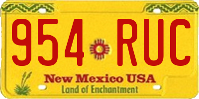NM license plate 954RUC