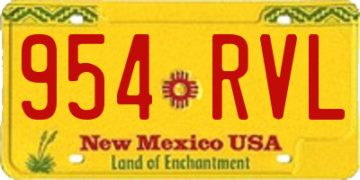 NM license plate 954RVL