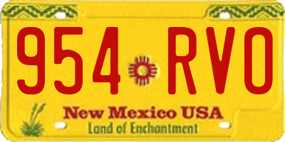 NM license plate 954RVO