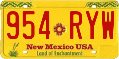NM license plate 954RYW