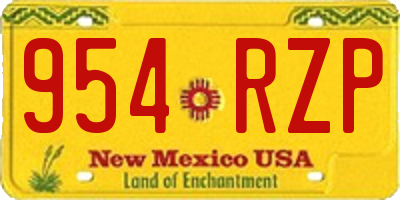 NM license plate 954RZP