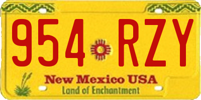 NM license plate 954RZY