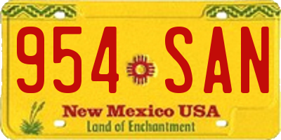 NM license plate 954SAN