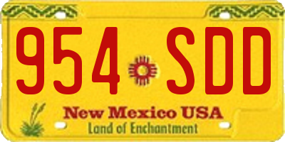 NM license plate 954SDD