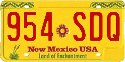 NM license plate 954SDQ