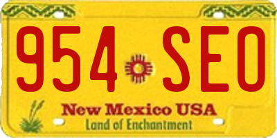 NM license plate 954SEO