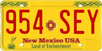 NM license plate 954SEY