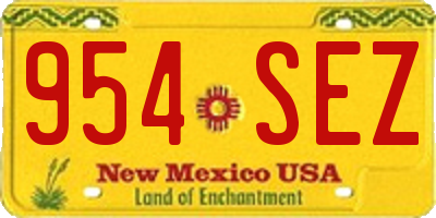 NM license plate 954SEZ