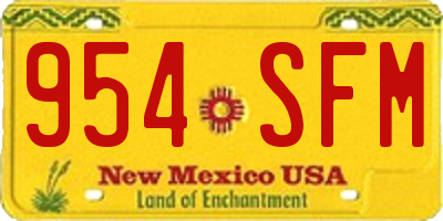 NM license plate 954SFM