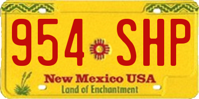 NM license plate 954SHP