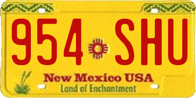 NM license plate 954SHU