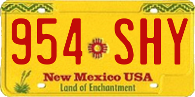NM license plate 954SHY