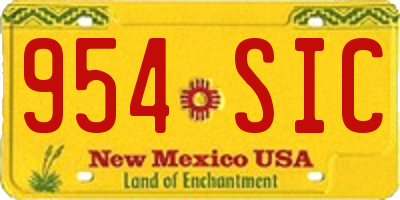 NM license plate 954SIC