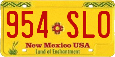 NM license plate 954SLO