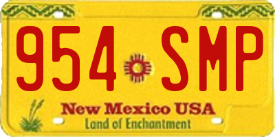 NM license plate 954SMP