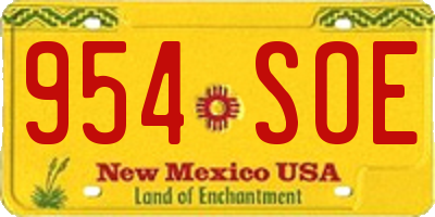 NM license plate 954SOE