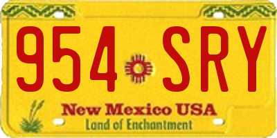 NM license plate 954SRY