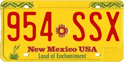 NM license plate 954SSX