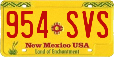 NM license plate 954SVS