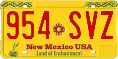 NM license plate 954SVZ