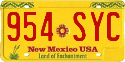 NM license plate 954SYC