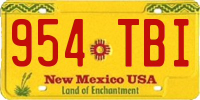 NM license plate 954TBI