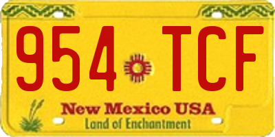 NM license plate 954TCF