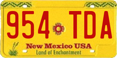 NM license plate 954TDA