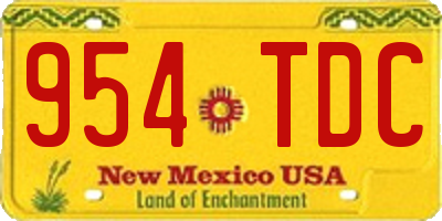 NM license plate 954TDC
