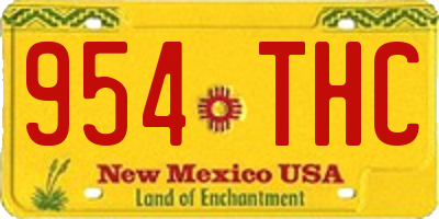 NM license plate 954THC