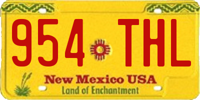 NM license plate 954THL