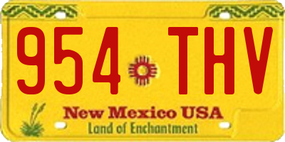 NM license plate 954THV
